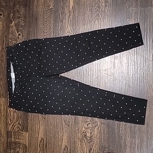 ☆4/$24☆ Time and Tru Black Polka Dot Pull-on Leggings/ Pants Size L